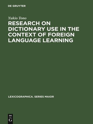 cover image of Research on Dictionary Use in the Context of Foreign Language Learning